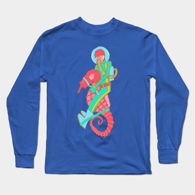 Riding the seahorse Long Sleeve T-Shirt by adrianserghie